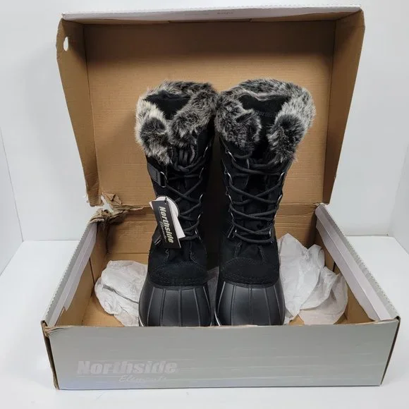 Northside Katsura Womens Insulated Waterproof 3M Black Snow Boots US Size 10 NWT - Picture 2 of 12